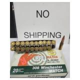 20 RDS 308 Winchester Gun Ammo