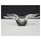 Tiffin Glass Smoke Empress Vase
