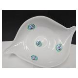 White Murano Glass Millefiori Bowl  13"