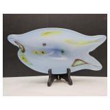 Blue Murano Glass Millefiori Abstract Bowl 12.5"