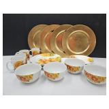 Sunflower Royal Norfolk  Dish Set & 4 Chargers