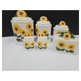 Sunflower Canister Set & Napkin Holder