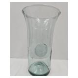 LG 11" Art Glass Vase with Applied Bird Medallion