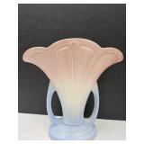 VTG Hull Pottery Mardigras  Pull Pink Fan Vase