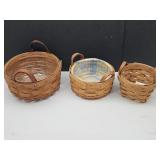 3 Longaberger Baskets 4.5" - 6.5"