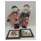 Framed Coca-Cola Adv & Americana Decor 26"H