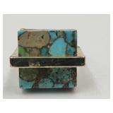 Venice Turquoise Ring Gold Tone  Size 7