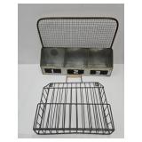Galvanized Wall Organizer 20" W & Wire Basket