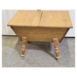 VTG MCM Side Table W Split Hinged Top W Storage