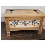 Wood Box / Stool W Storage 23 x 12 x 13" H