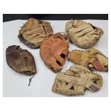 Lot Of 6 Baseball Gloves See Names
