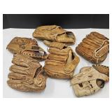 Lot Of 6 Baseball Gloves See Names