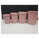 VTG Pink Tupperware Cantisters W Lids See 1 Lid