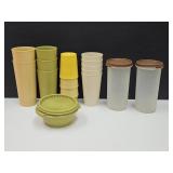 VTG Tupperware Tumblers, SM Bowl & Storage