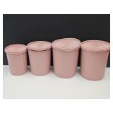 VTG Tupperware Pink Cantisters 2 Same Sz