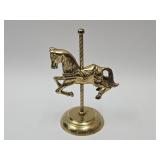 Vintage Solid Brass Carousel Ornate Horse 8" H