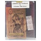 1/4 Goldback 24K & 6 Grains Fractional Silver