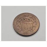 1866 Two Cent Coin Good Condition
