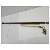 Gold Snake Handled Walking Stick 33" Long