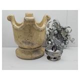 Flower Pot, Aluminum Bell Wreath & Relish Dish