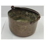 Copper Pan w Handle 9" Wide