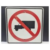 24" wide NO TRUCKS Metal Sign
