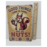 New Squirrel Metal Sign 8" x 12"