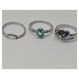 New Silver Plated Rings Sz 9