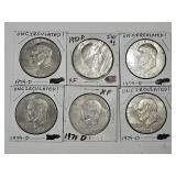6 Ike Dollar Coins In Sleeves See Dates