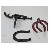 Vintage Cast Iron Cherry Pitter W Horse Shoes