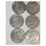 6 Ike Dollar Coins See Dates