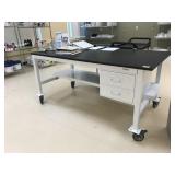 Chemical Resistant Top Rolling Desk Chemical Resistant Top Rolling Desk