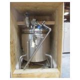 600L Stainless Steel Jacketed Vessel with Mixer. 600L Stainless Steel Jacketed Vessel with Mixer.