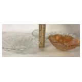 IMPERIAL MARIGOLD GLASS BOWL AND GLASS BOWLS