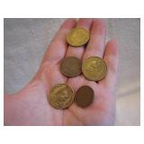 5 Vintage Foreign Coins
