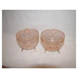 2 Rose Design Vanity Trinket Dishes