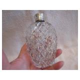 Beautiful Antique Crystal Flask orPerfume Sterling
