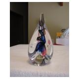 Ornate Vintage Paperweight Signed by Artist 5&3/4"