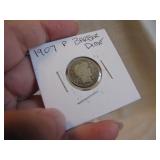 1907 P Barber Dime