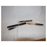 3 Vtg Fountain Pens Shaeffer Tuck Away 14K Nib,
