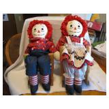 Vtg Raggedy Ann & Andy 19" Dolls with Rocking