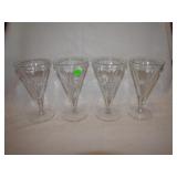 4 Vtg Fostoria Crystal Iced Tea Glasses 6&3/4"