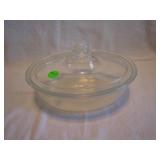 Vtg Fry Glass Covered Casserole 8&1/4x6&1/4x2&3/4