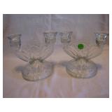 Vtg Iris & Herringbone Candle Holders