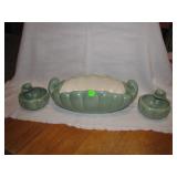 Vintage Red Wing Pottery Console Bowl & Candle