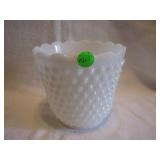 Vtg Fire King Hobnail Planter Vase 5&5/8" x 5&5/8"