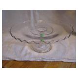 Vintage Glass Cake Stand 9&1/2" x 4&1/4"