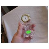 Vintage Crystal Clock Paperweight 4&1/4"