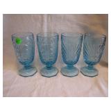 4 Vintage Cambridge Footed Glasses 6"