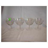 4 Vtg Signed Fostoria Wine Glasses 5&1/2"x3&5/8"